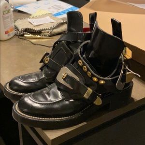 Balenciaga Leather Ceinture Buckle Ankle Boots